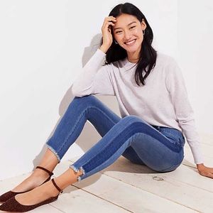 LOFT PETITE MODERN STEP HEM SKINNY JEANS